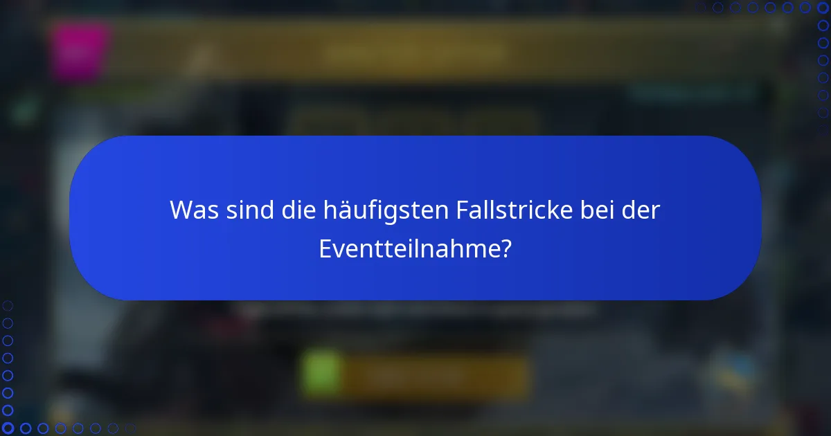 Was sind die häufigsten Fallstricke bei der Eventteilnahme?