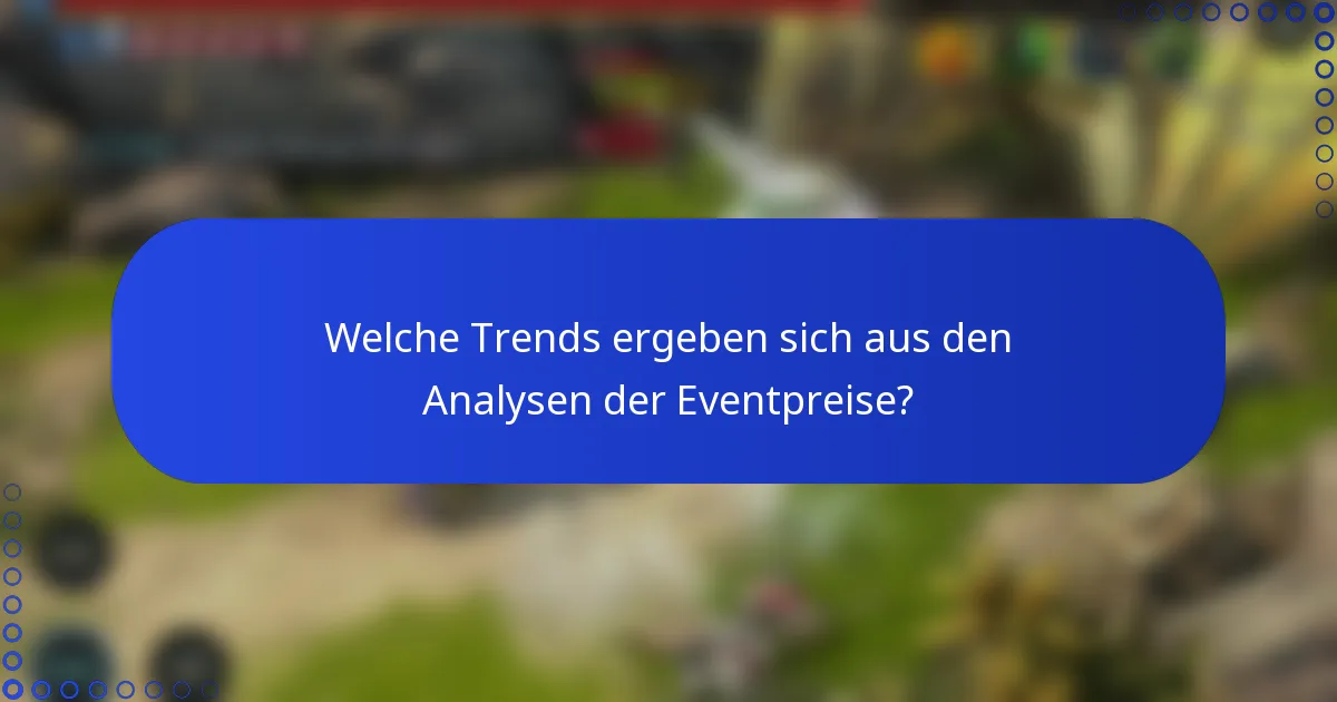 Welche Trends ergeben sich aus den Analysen der Eventpreise?