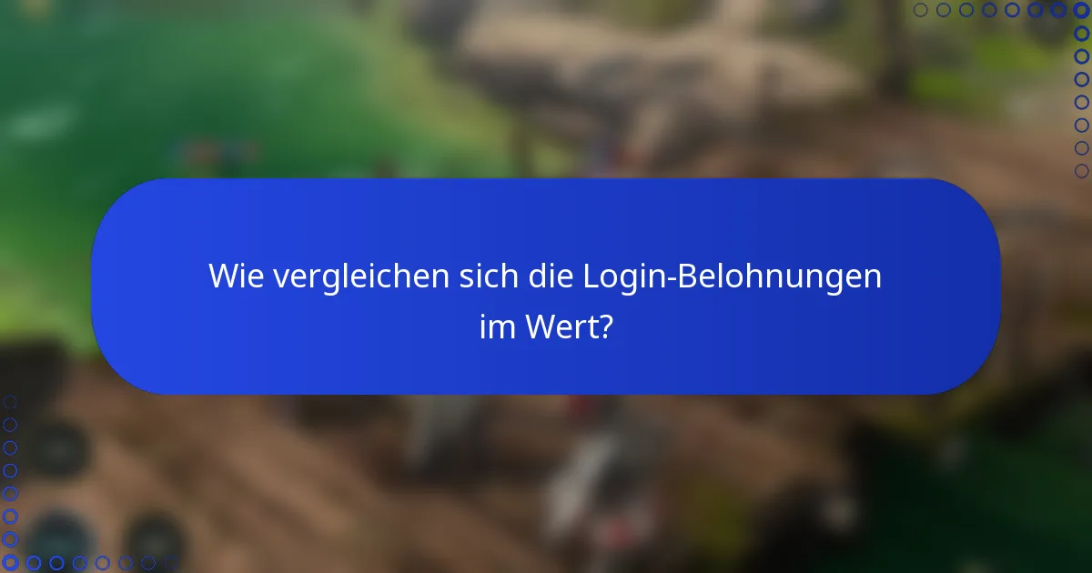 Wie vergleichen sich die Login-Belohnungen im Wert?